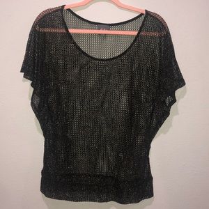 Black and gold see through blouse